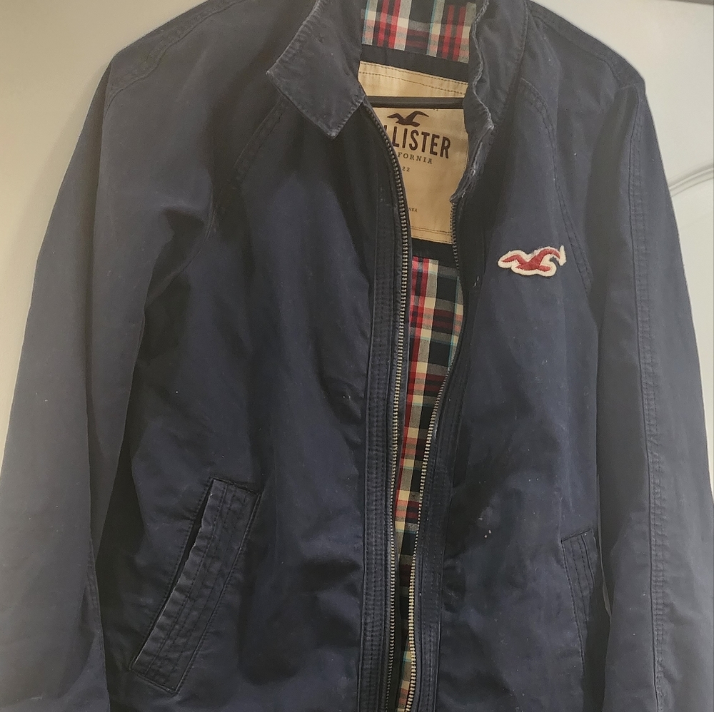 Men hollister jacket (plaid) bomber jacket sz M